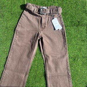 Zara brown wide leg jeans